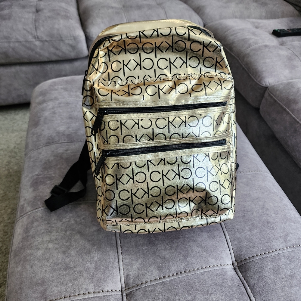 NWT Calvin Klein CK Gold Backpack